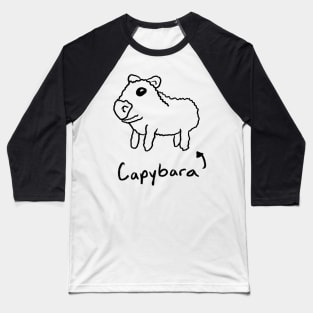Crappy Capybara Drawing Baseball T-Shirt